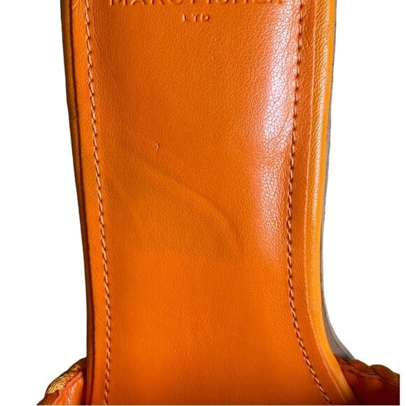 NEW Marc Fisher Jaxxon Square Toe Heeled Sandals Size 5.5 Orange Woven Strap - Picture 16 of 16